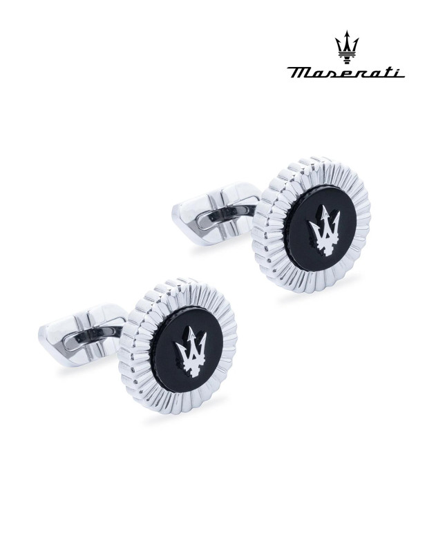 MASERATI J CUFFLINKS IP BLACK